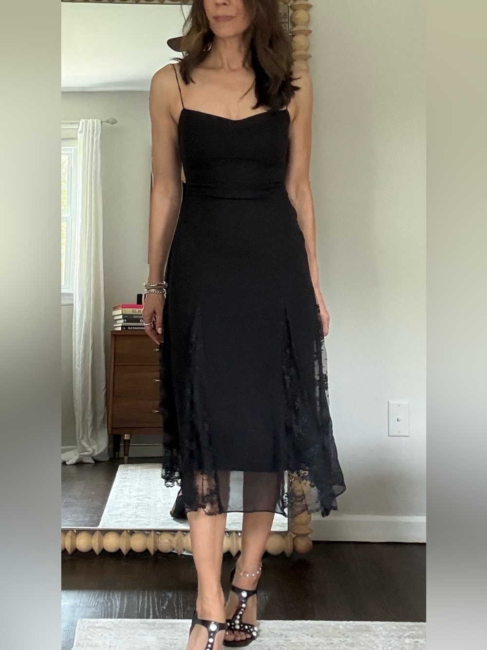 Betsey Johnson Black Silk Dress Vintage Made in USA - Picture 3 of 13